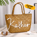 Personalized Handmade Boho Bucket Bag – Custom Name Beach & Travel Gift