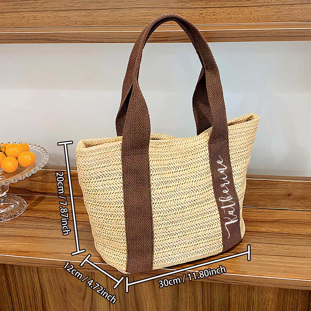 Custom Straw Beach Bag – Bridal Shower & Summer Gift
