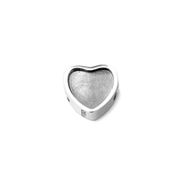 Paw Print Heart Photo Charm – Personalized Silver Bead Pendant