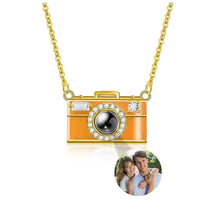 Personalized Camera Design Photo Necklace | Necklace with Projection Stones Showing a Photo Inside
