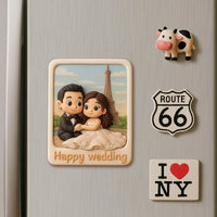 Custom 3D Printed Fridge Magnet from Photo – Personalized Cartoon Character Magnet