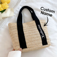 Custom Straw Beach Bag – Bridal Shower & Summer Gift