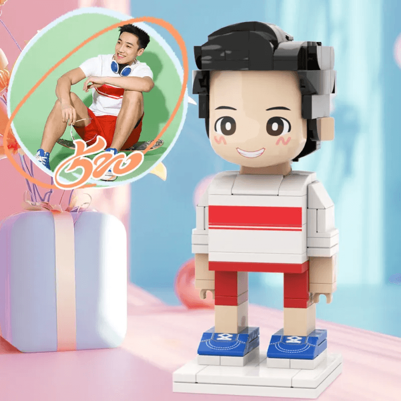 Duddu Brick Figure | Romantic LEGO-Style Mini Character | Valentine's Day & Keepsake Gift