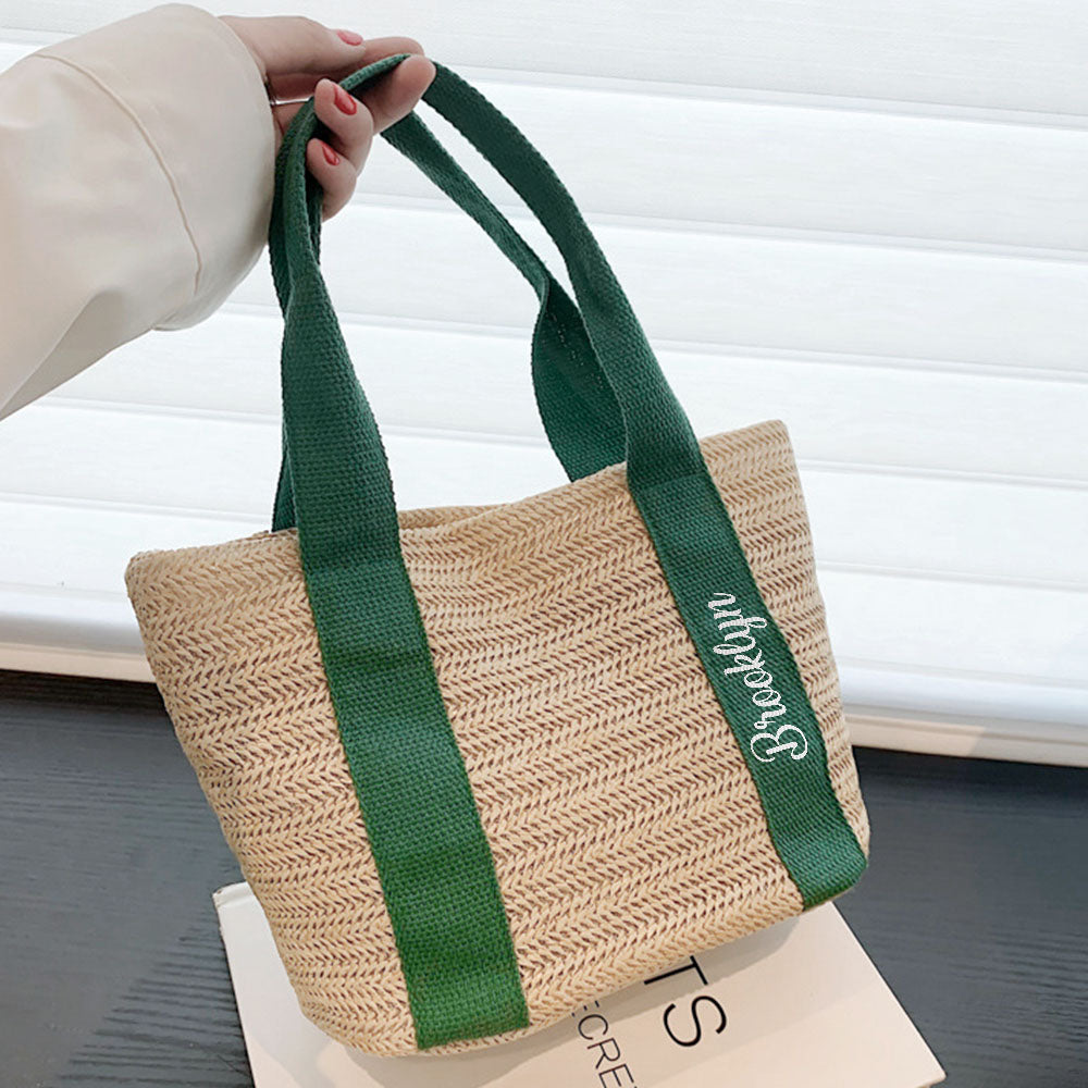 Custom Straw Beach Bag – Bridal Shower & Summer Gift