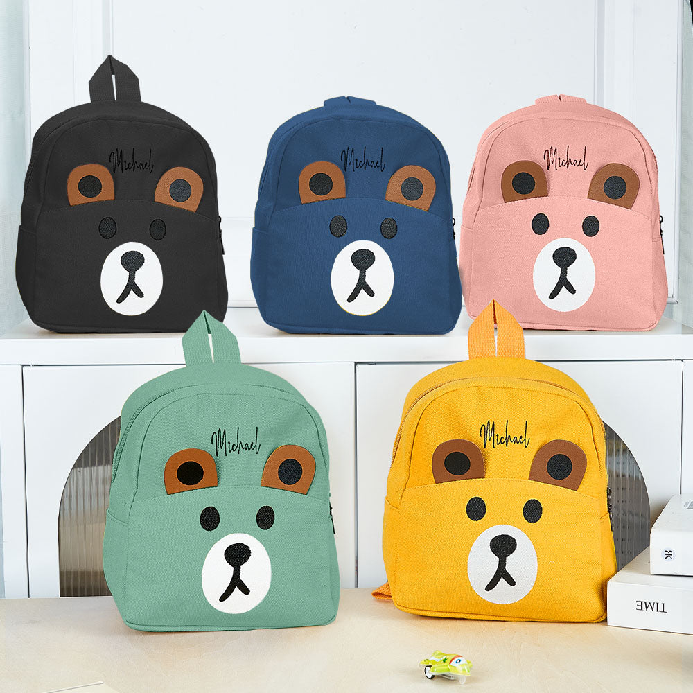 Custom Name-Embroidered Mini Teddy Bear Backpack
