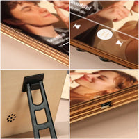 Personalized Music Playing Photo Frame | Plays Music Without a Phone Connection | Wooden Design Gift