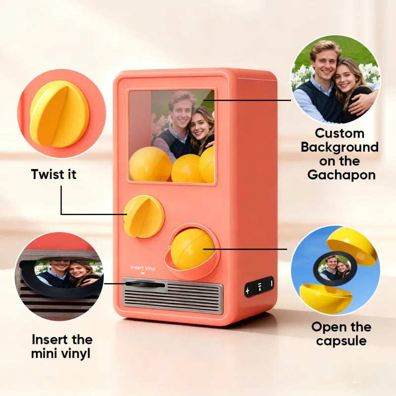 Personalized Musical Gachapon Surprise Box – Vintage Mini Jukebox