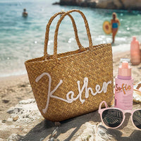 Personalized Handmade Boho Bucket Bag – Custom Name Beach & Travel Gift