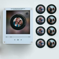 Custom Mini Vinyl Record Player with 9 Magnetic Discs, Personalized Music Gift for Couples, Anniversary & Special Memories