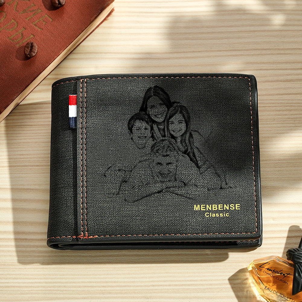Personalized Photo & Text Men's Wallet – Elegant, Meaningful Gift