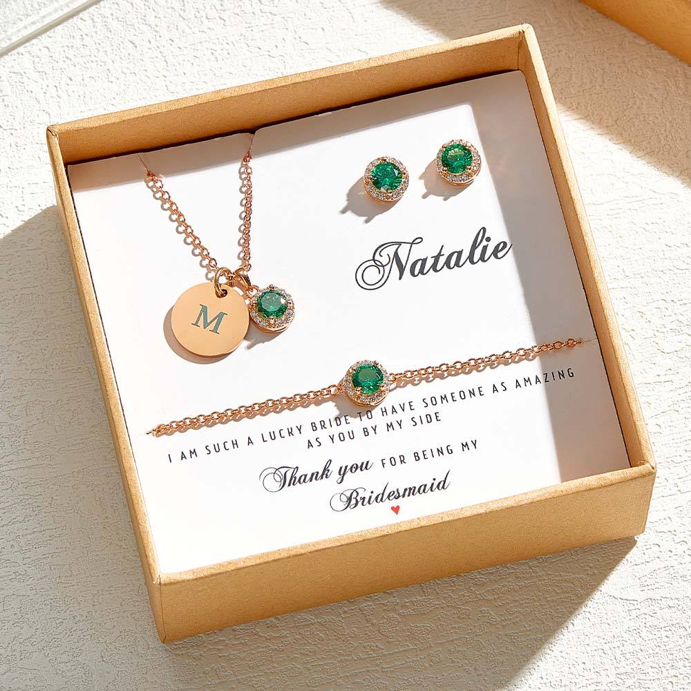 Personalized Jewelry Set – Necklace, Earrings and Bracelet