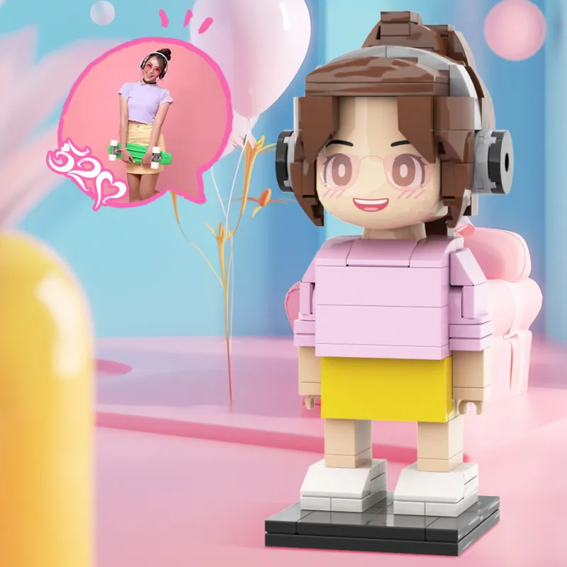 Duddu Brick Figure | Romantic LEGO-Style Mini Character | Valentine's Day & Keepsake Gift