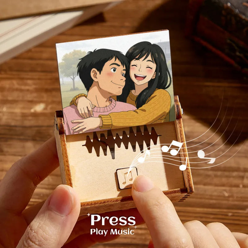 Personalized Anime-Style Music Box – Created with your photo and your chosen song. 
