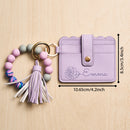 Personalized Birth Flower Design Wallet and Beaded Bracelet Set