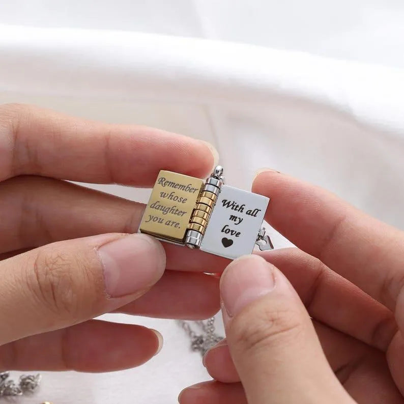 Personalized My Little Star Mini Book Necklace | Emotional Letter to Your Daughter | Loving Gift