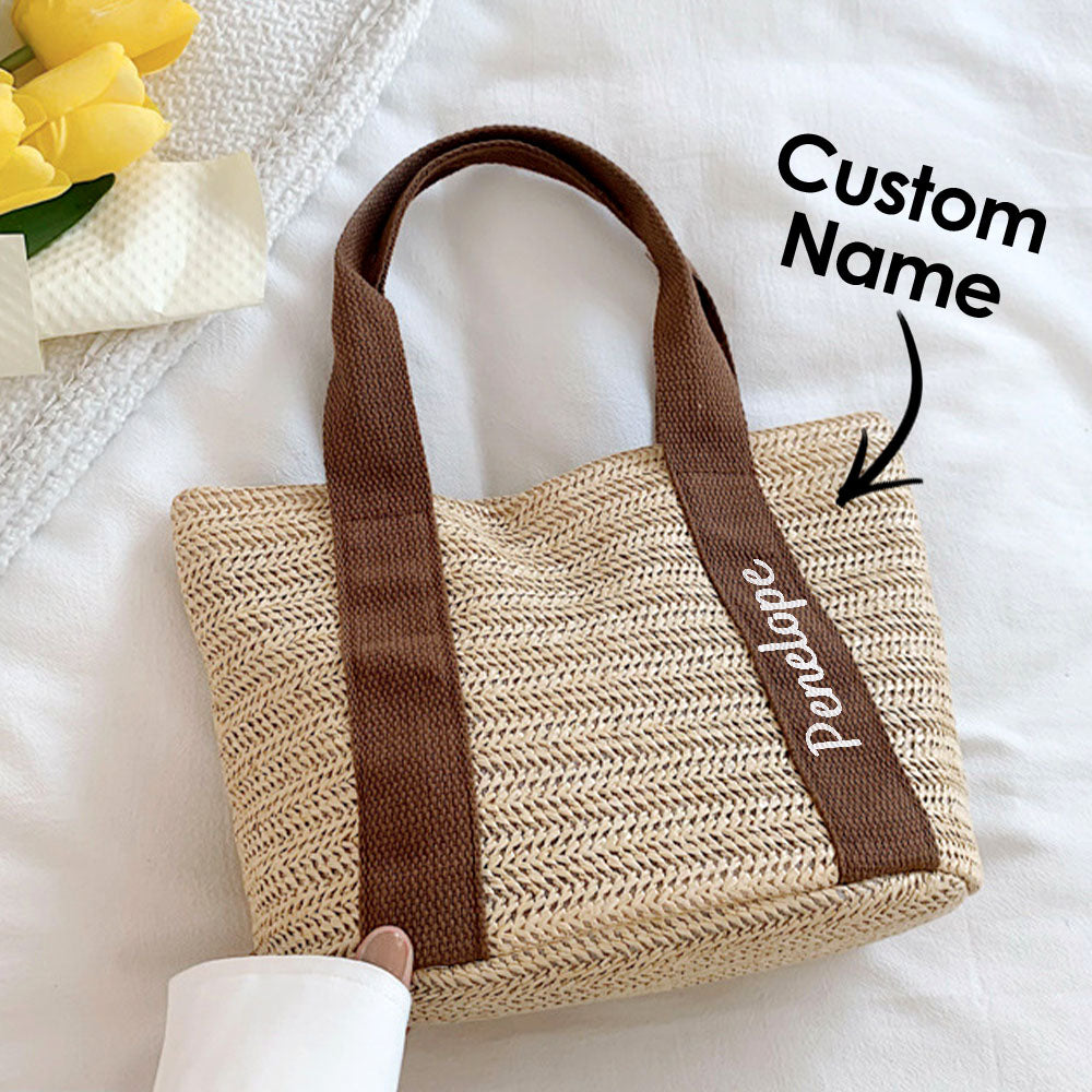 Custom Straw Beach Bag – Bridal Shower & Summer Gift
