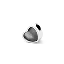 Paw Print Heart Photo Charm – Personalized Silver Bead Pendant