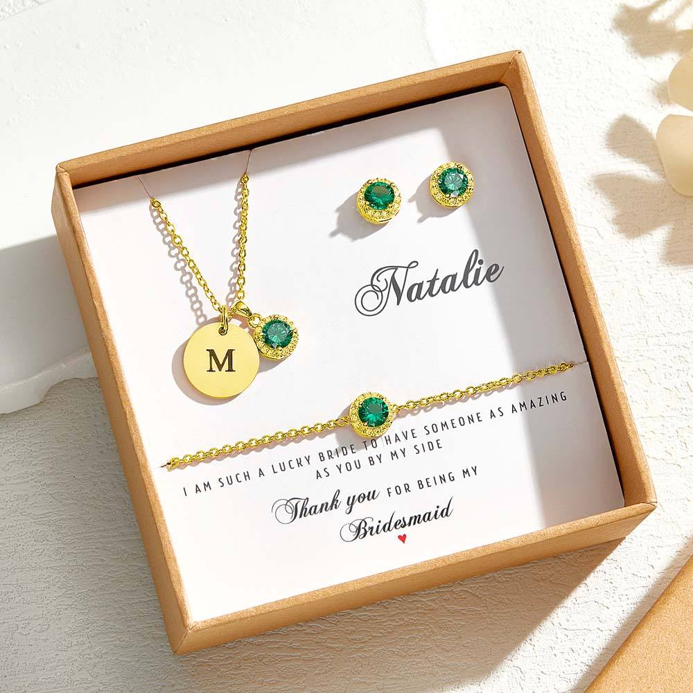 Personalized Jewelry Set – Necklace, Earrings and Bracelet