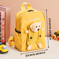 Custom Name-Embroidered Teddy Bear Backpack – For School & Everyday Use