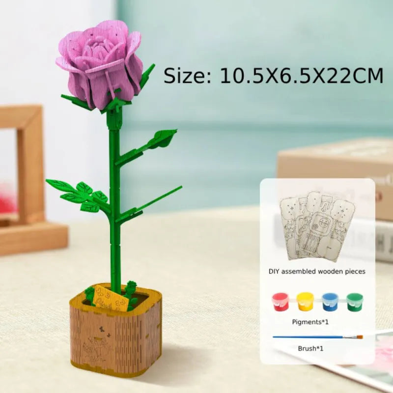 3D Wooden Flower Puzzle – Handmade Mother's Day Gift!