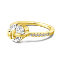 Heart &amp; Bow 925 Sterling Silver Ring – Romantic Gift with Zircon Details | Valentine's Day