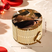 Personalized Cylindrical Hand-Turned Music Box with Photo – No Phone Required