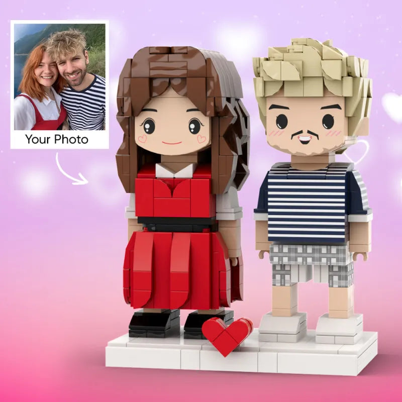 Custom Couple Brick Figures – Full-Body Anniversary Gift Set