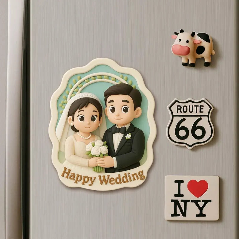 Custom 3D Printed Fridge Magnet from Photo – Personalized Cartoon Character Magnet