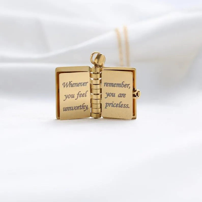 Personalized My Little Star Mini Book Necklace | Emotional Letter to Your Daughter | Loving Gift