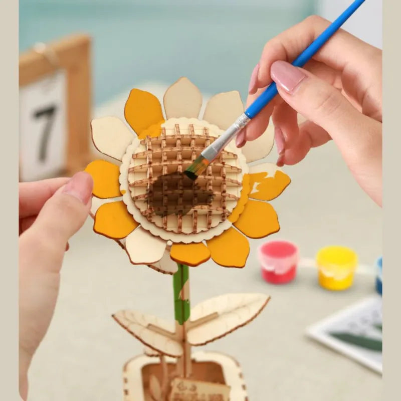 3D Wooden Flower Puzzle – Handmade Mother's Day Gift!