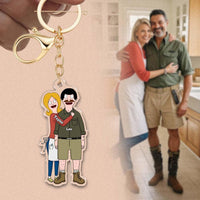 Personalized Cartoon Style Photo Keychain | Single-Sided Acrylic | Fun Gift for a Lover or Friend