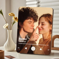 Personalized Music Playing Photo Frame | Plays Music Without a Phone Connection | Wooden Design Gift