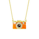 Personalized Camera Design Photo Necklace | Necklace with Projection Stones Showing a Photo Inside