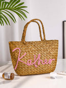 Personalized Handmade Boho Bucket Bag – Custom Name Beach & Travel Gift