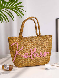 Personalized Handmade Boho Bucket Bag – Custom Name Beach & Travel Gift