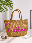 Personalized Handmade Boho Bucket Bag – Custom Name Beach & Travel Gift