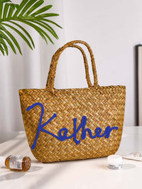 Personalized Handmade Boho Bucket Bag – Custom Name Beach & Travel Gift