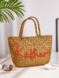 Personalized Handmade Boho Bucket Bag – Custom Name Beach & Travel Gift