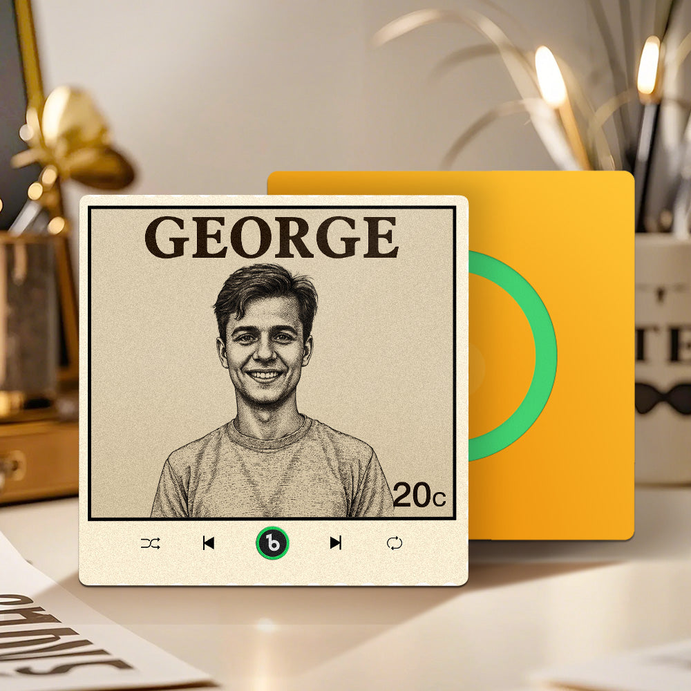 FridgeBeats Unframed - Nostalgia Postage Stamp Portrait Music Magnet