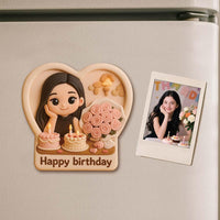 Custom 3D Printed Fridge Magnet from Photo – Personalized Cartoon Character Magnet