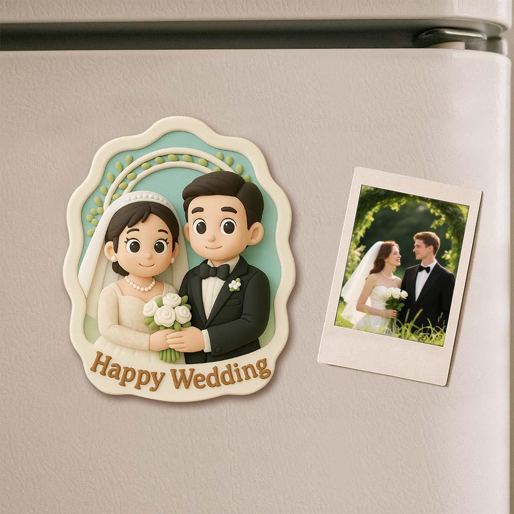 Custom 3D Printed Fridge Magnet from Photo – Personalized Cartoon Character Magnet
