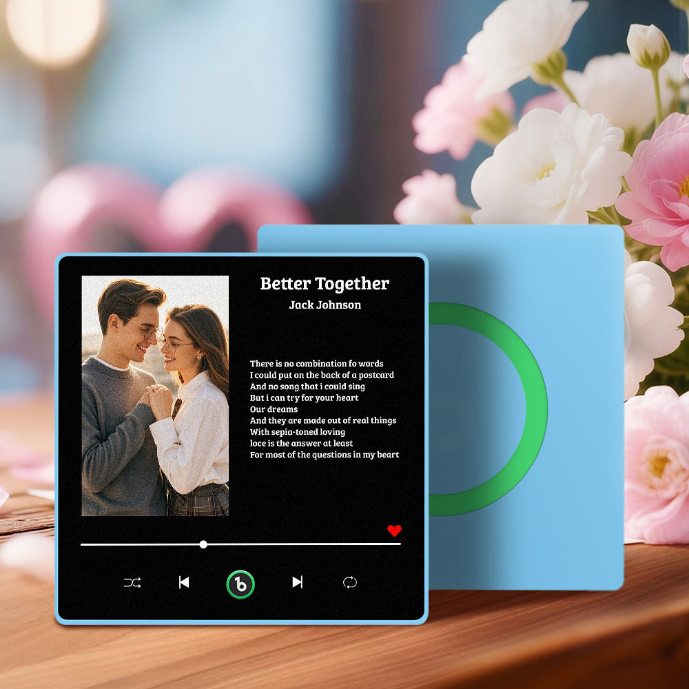 FridgeBeats Çerçeveli Müzikli Magnet – Kişiye Özel Şarkı ve Sözlerle Buzdolabı Hediye Magneti