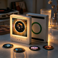 Custom Mini Vinyl Record Player with 9 Magnetic Discs, Personalized Music Gift for Couples, Anniversary & Special Memories
