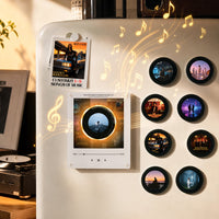 Custom Mini Vinyl Record Player with 9 Magnetic Discs, Personalized Music Gift for Couples, Anniversary & Special Memories
