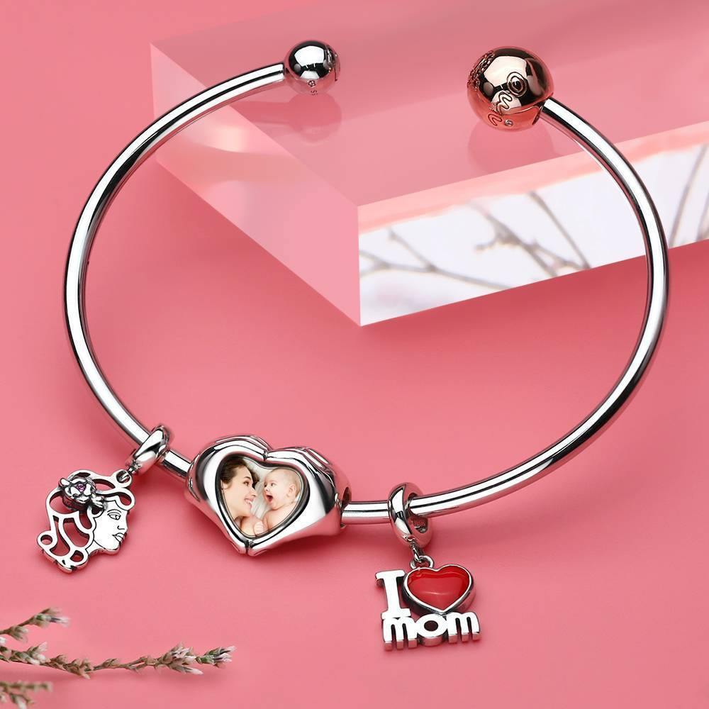 Kişiye Özel Parmak Kalp Fotoğraf Charm – 925 Ayar Gümüş | Anlamlı Hediye