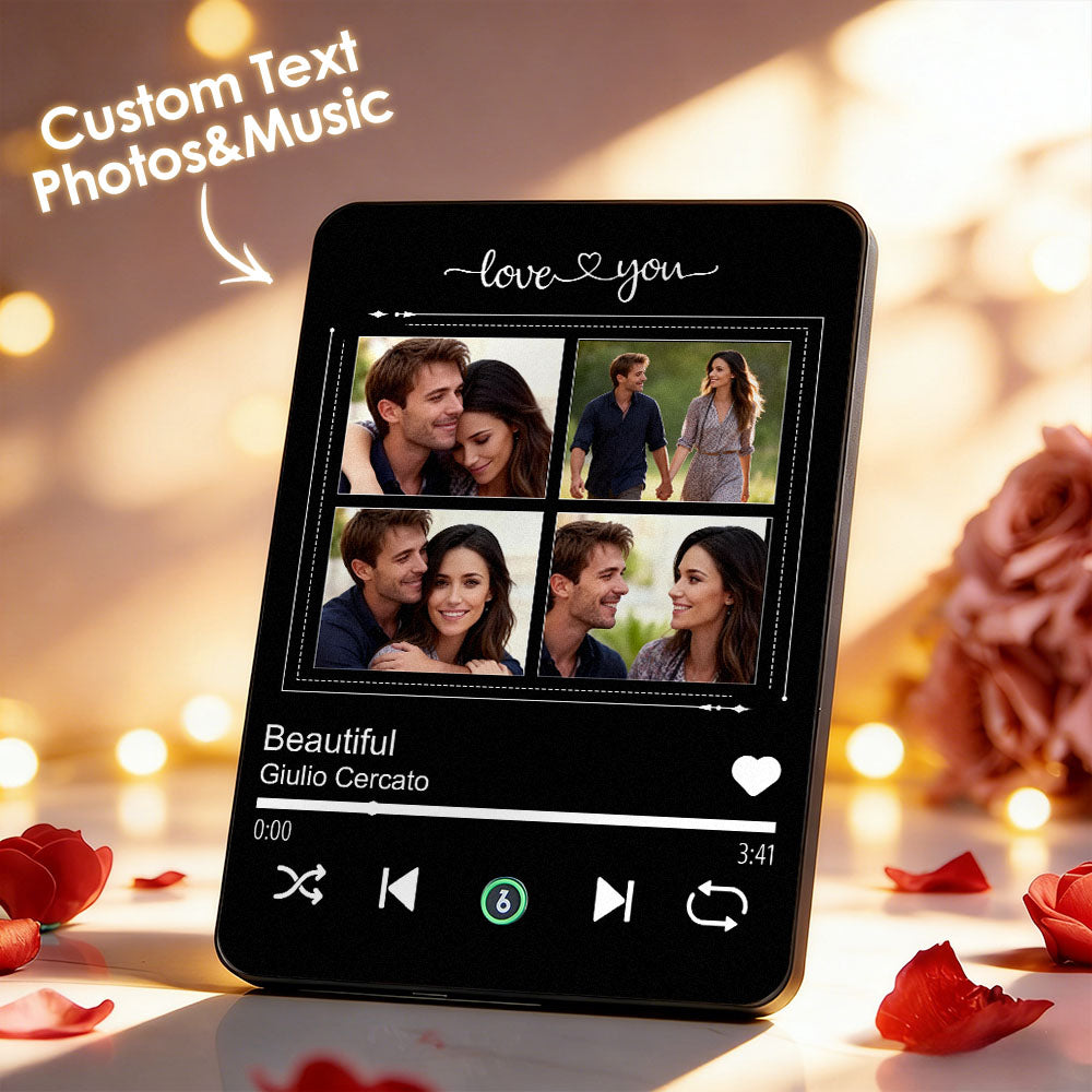 Kişiye Özel 4 Fotoğraflı Müzik Plaketi