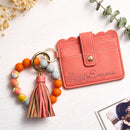 Personalized Birth Flower Design Wallet and Beaded Bracelet Set