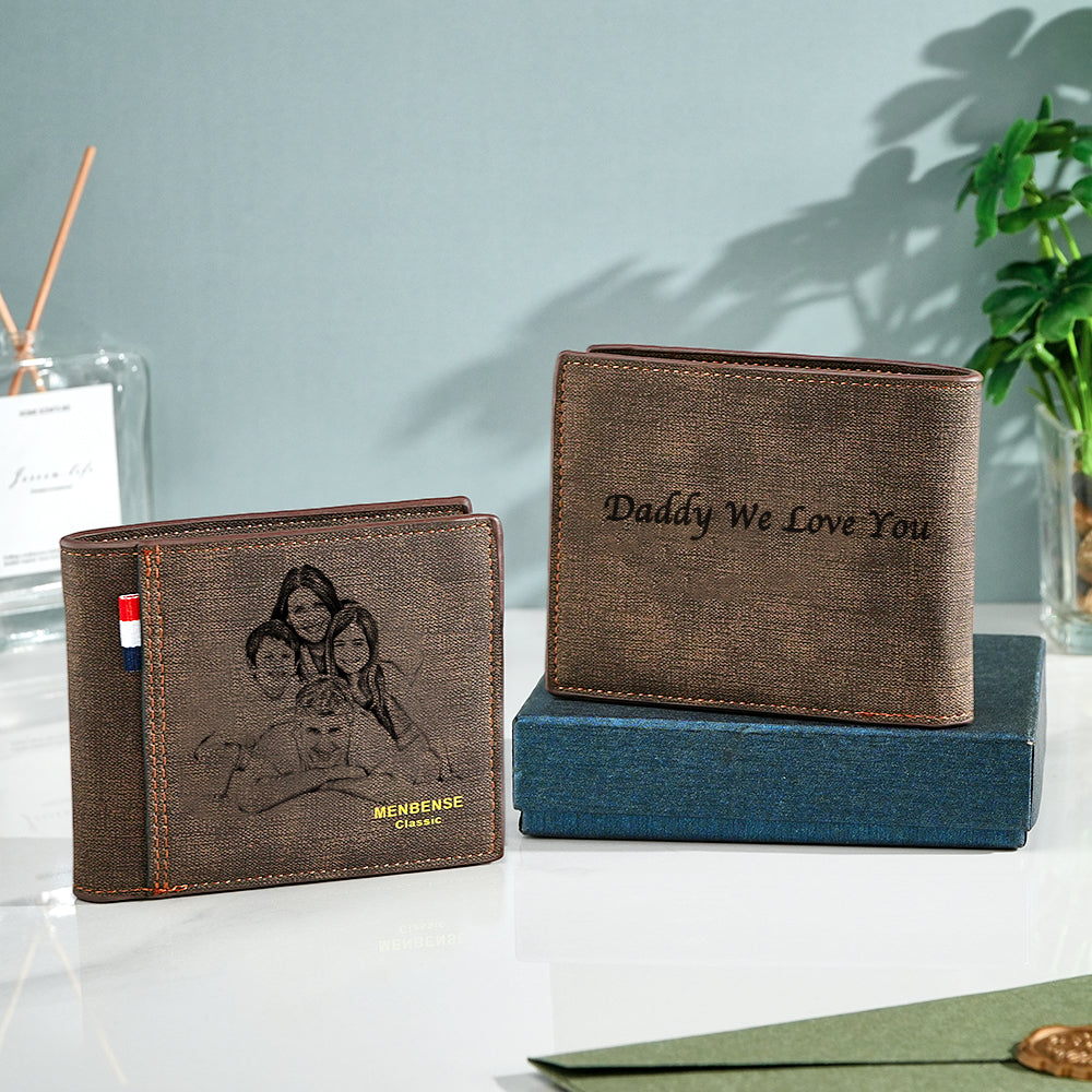 Personalized Photo & Text Men's Wallet – Elegant, Meaningful Gift