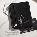 Custom Name & Birth Flower PU Leather Wallet
