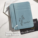 Custom Name & Birth Flower PU Leather Wallet